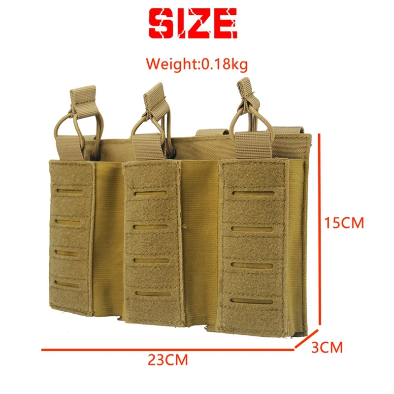 Molle Jacht Pouch Tactical Magazine Tas Elastische Open Top Triple Mag Pouch Houder Carrier Voor M4 M14 M16 Ak ar