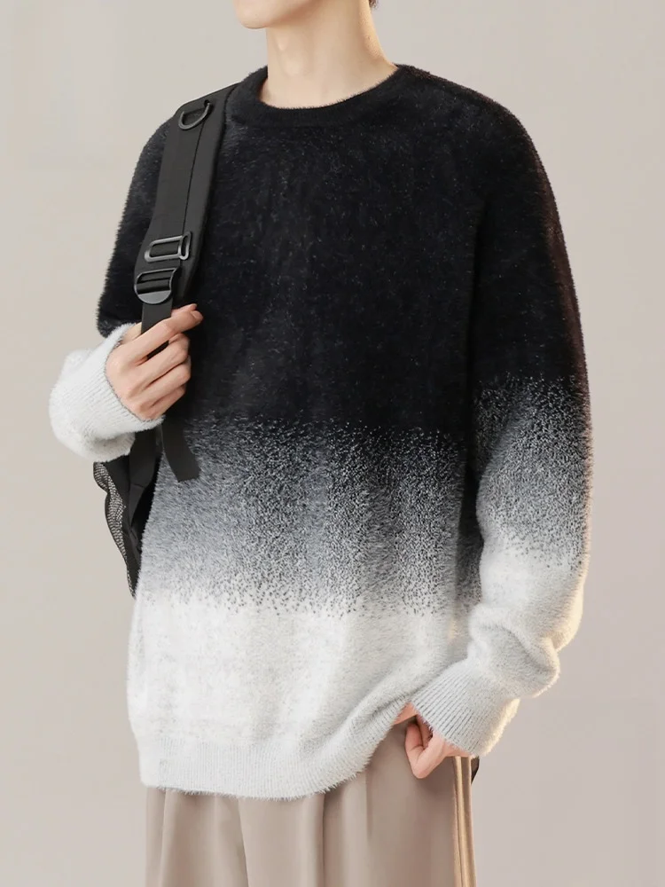 

PaulFrank Lazy Sle adient Knitwear Men's Loose Trendy round Ne Pullover Soft Comfortable Nylon Long Sve Autumn Top