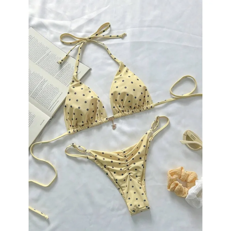 2026 Bikini de lunares Bikin Sexy Correa Split Set Traje de baño Mujer