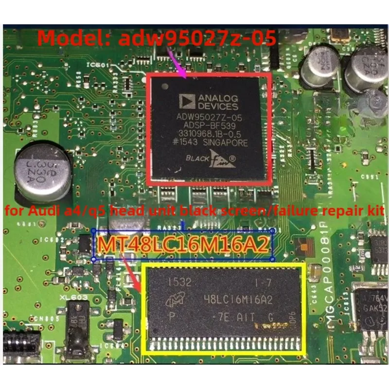 

Для хоста ADW95027Z-05 MT48LC16M16A2P Audi A4 Q5 не включает, пакет неисправностей черного экрана, 1 шт.