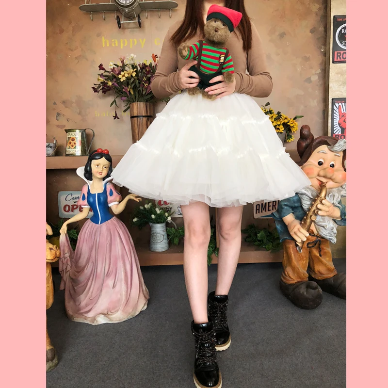 Short Tutu Skirts For Women Girls Mini Multi-layered Fluffy Tulle Bubble Petticoat Wedding Party Dance Dress Crinoline Ball Gown