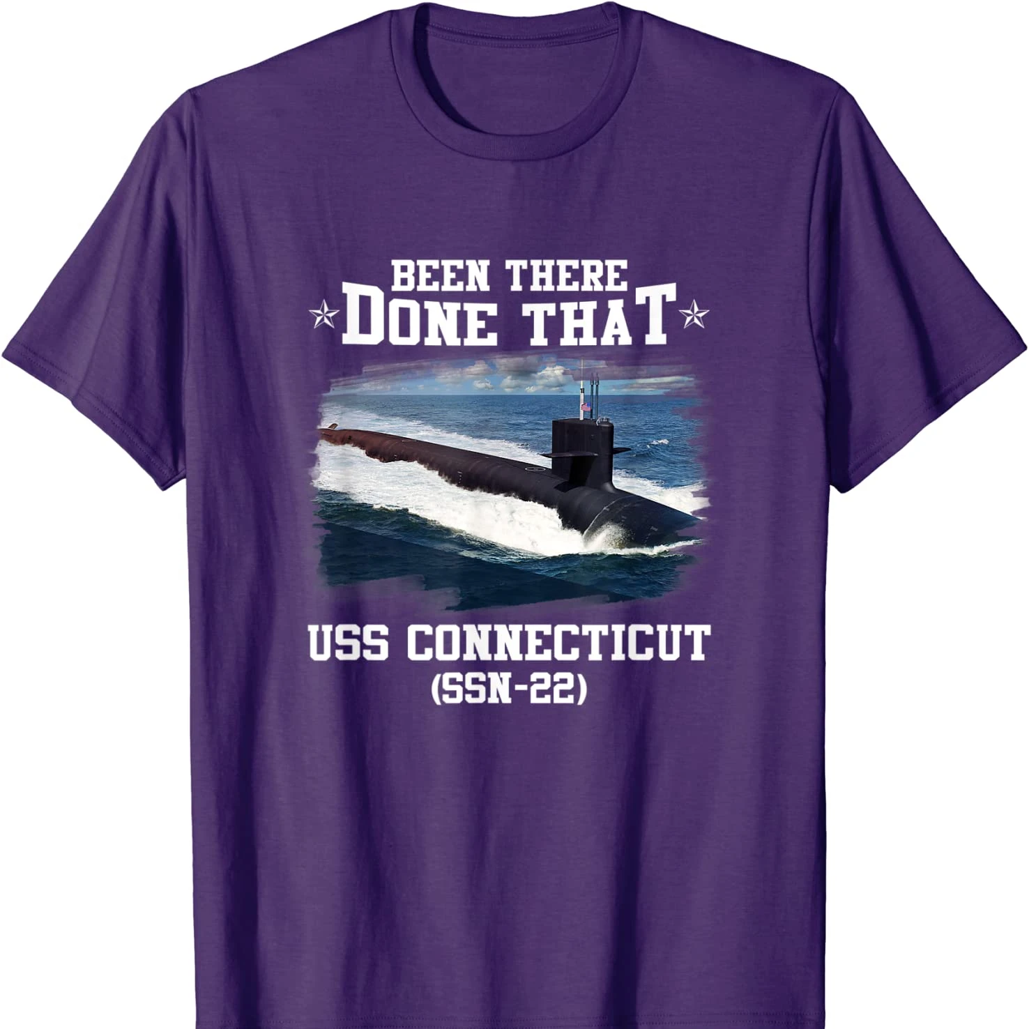 USS Connecticut SSN-22 Submarine Veterans Day T Shirt. New 100% Cotton Short Sleeve O-Neck T-shirt Casual Clothing Mens Top