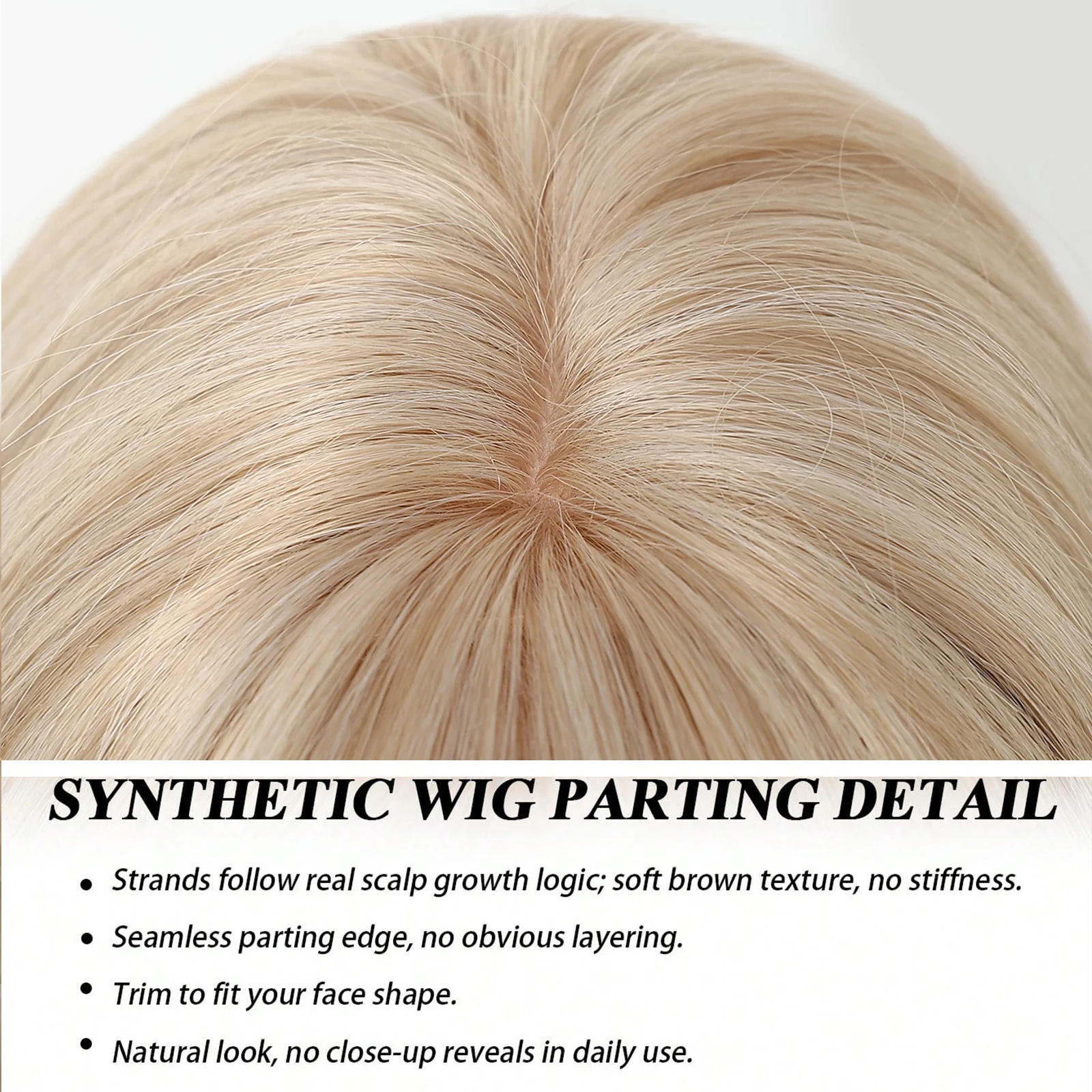 EASIHAIR Long Blonde Synthetic Wigs for Women Straight Layered Natural Hair Wigs With Bangs Heat Resistant Wigs for Daily Use