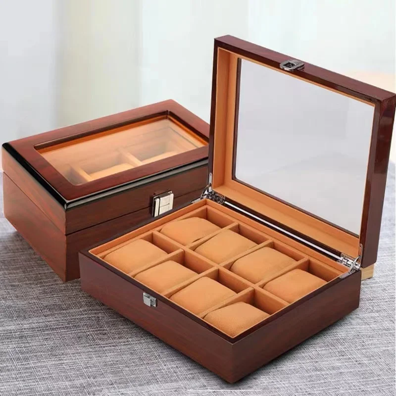 Wholesale Exquisite Lacquered Watch Storage Display Case Box Wood Grain Dustproof Boxes Watch Case Storage for Rex LuxuryTop Box