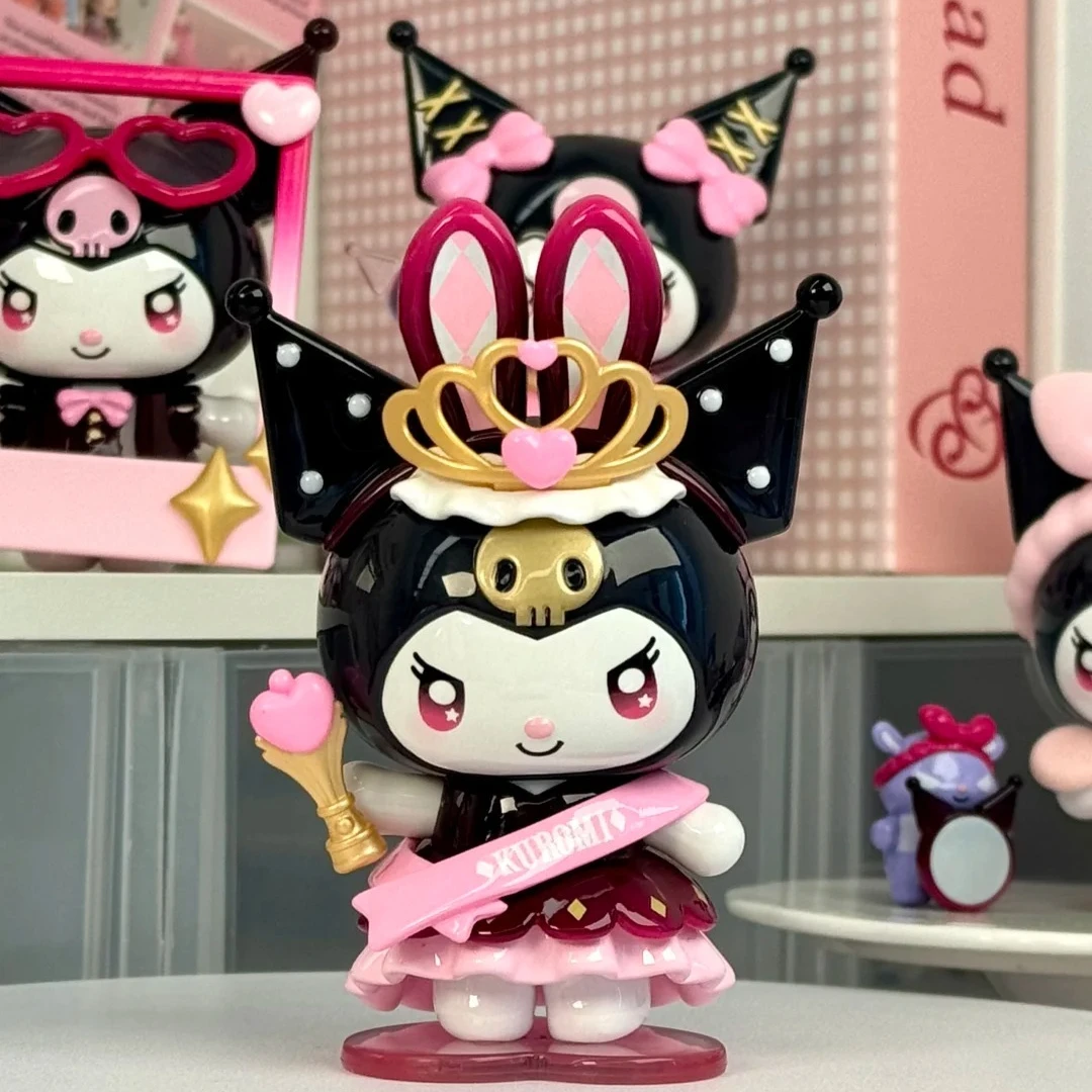 กล่องสุ่มฟิกเกอร์ไวนิลคุโรมิ ซีรีส์ Sparkling Idol ของเล่นการ์ตูนน่ารัก แฟชั่น อนิเมะ ของตกแต่งโต๊ะทำงาน ของขวัญเซอร์ไพรส์