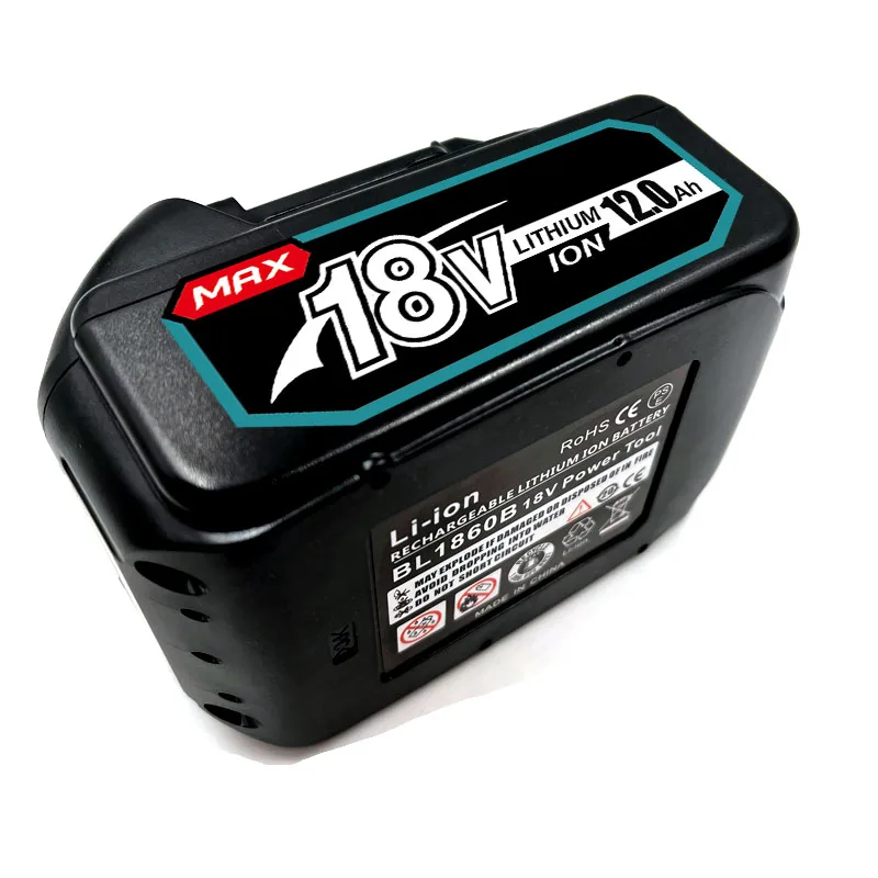 Imagem -05 - Original Makita 18v 12000mah 12.0ah Recarregável Bateria de Ferramentas Elétricas com Led 18650 Li-ion Substituição Lxt Bl1860b Bl1860 Bl1850