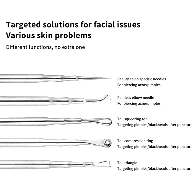 Removedor de cravo espinha popper ferramenta acne agulha cravo pá empurrar nariz removedor cuidados com o rosto ferramentas beleza