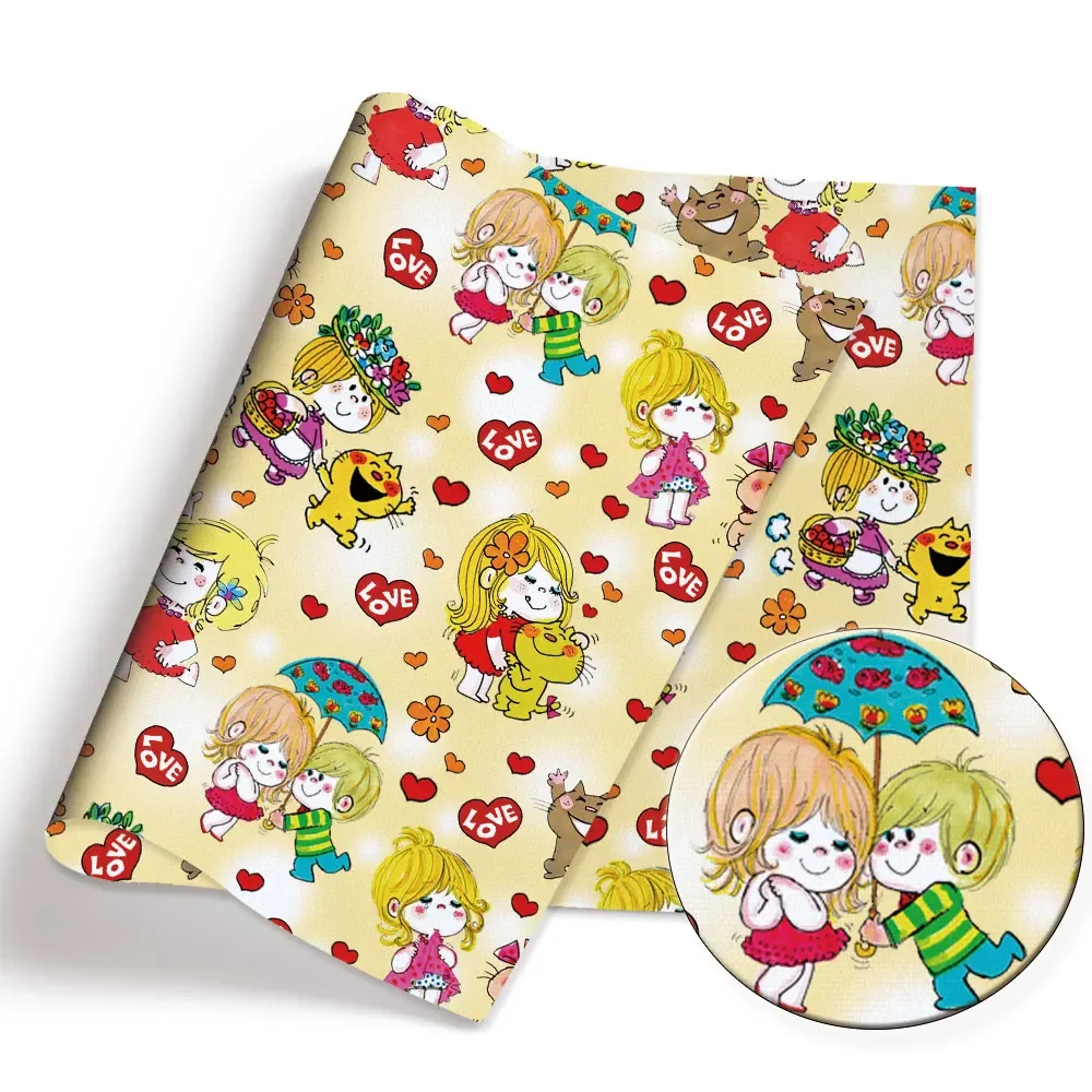 الكرتون النسيج الساخن DIY140 * 50 سنتيمتر اليدوية الخياطة خليط اللحف فستان طفل ورقة المنزل قماش مطبوع النسيج الخياطة الاطفال فابري