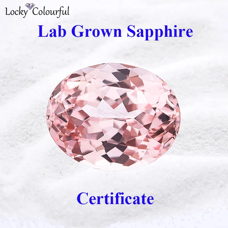 Lab Grown Sapphire Morgan Pink Oval Cut Charms VVS1 Top Quality Beads for DIY Jewelry Making Materials Selectable AGLCertificate