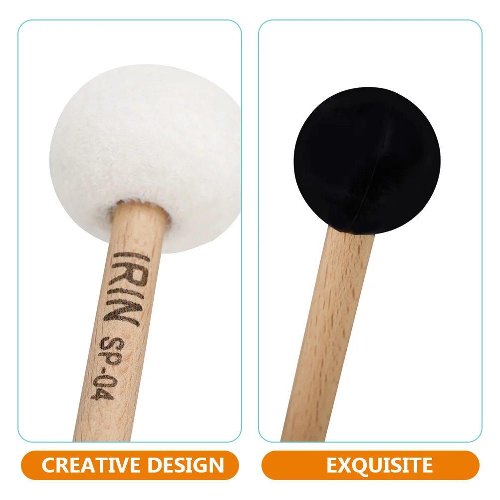 Double Head Double-headed Singing Bowl Mallet Felt Drum Stick Heads Rubber Mallets