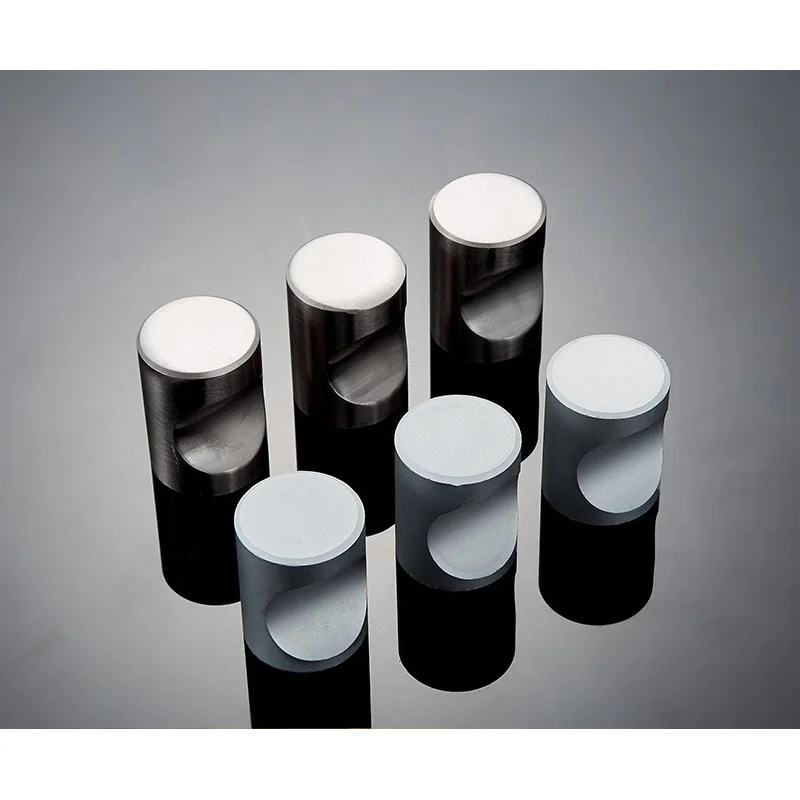 Minimalist Arc Single Hole Parent-Child Round Knob Pulls White Drawer Space Aluminum Light Single-Granule Handles