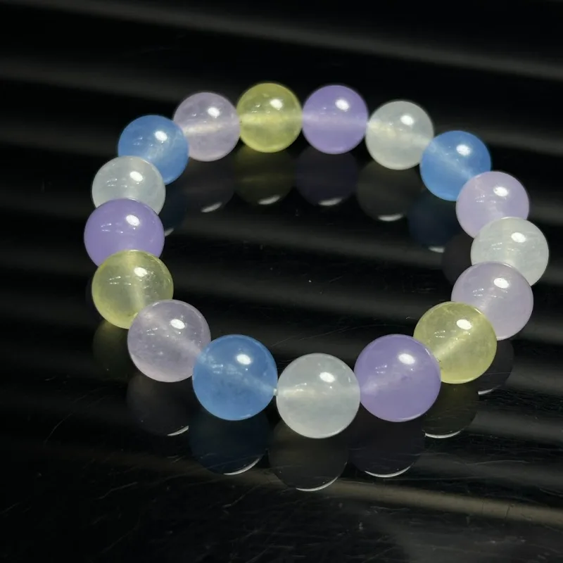 

Натуральный нефрит из высокого ледяного кварцита — браслет Duobao с круглыми бусинами.