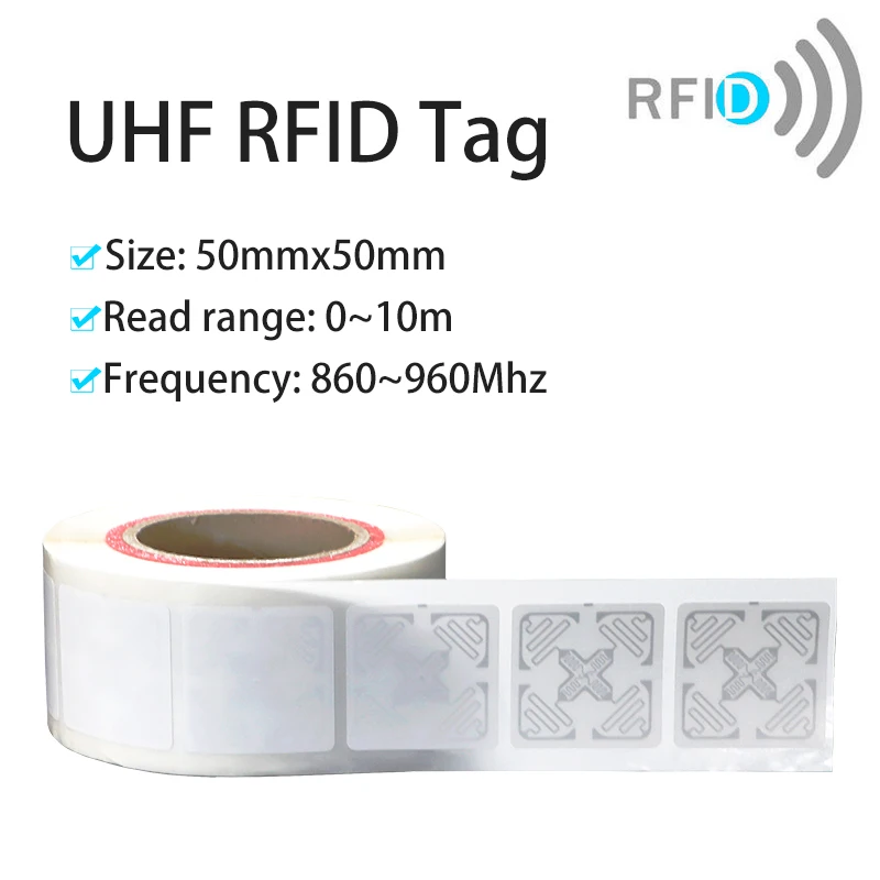 UHF RFID Tag ISO18000-6C 860-960MHz RFID ป้ายสติ๊กเกอร์ติดผนังด้วยตนเองสำหรับการบริหารจัดการคลังเอกสารซูเปอร์มาร์เก็ต