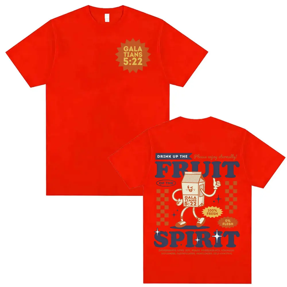 Retro Christian Fruit of The Spirit Jesus T-shirts Men Clothing Harajuku Aesthetic Bible T Shirt Unisex Summer Oversized T-shirt view 6