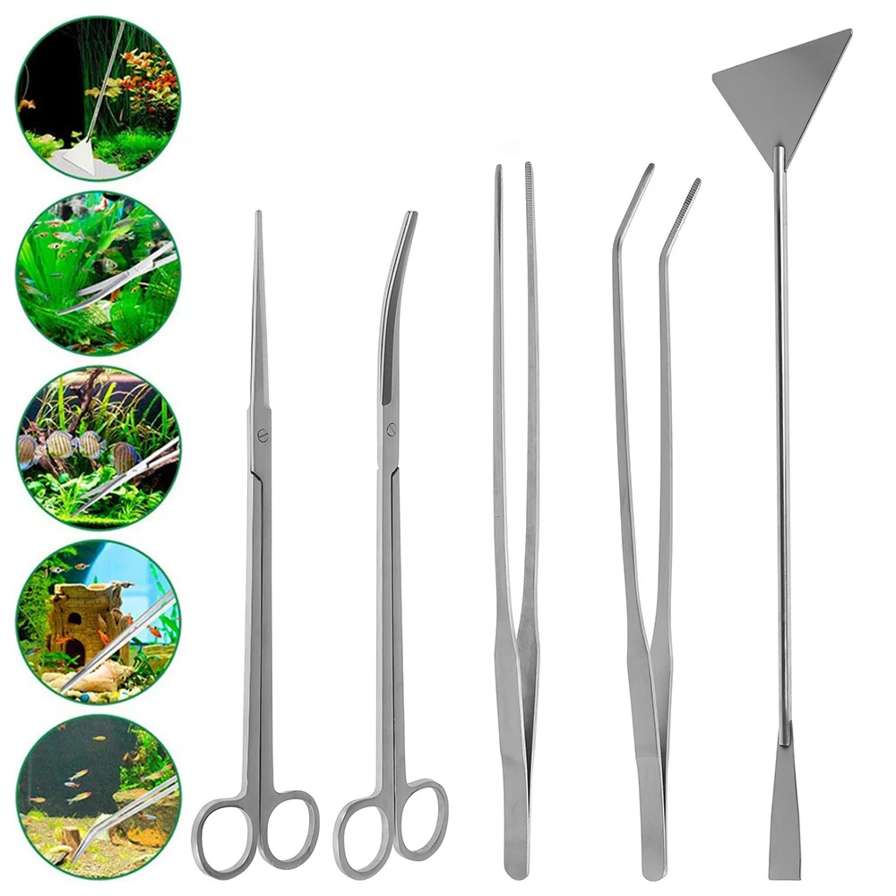 

Aquarium Tweezers Fish Tank Accessories Aquatic Tools Cleaning Plant Scissors Stainless Steel Aquatic Maintenance