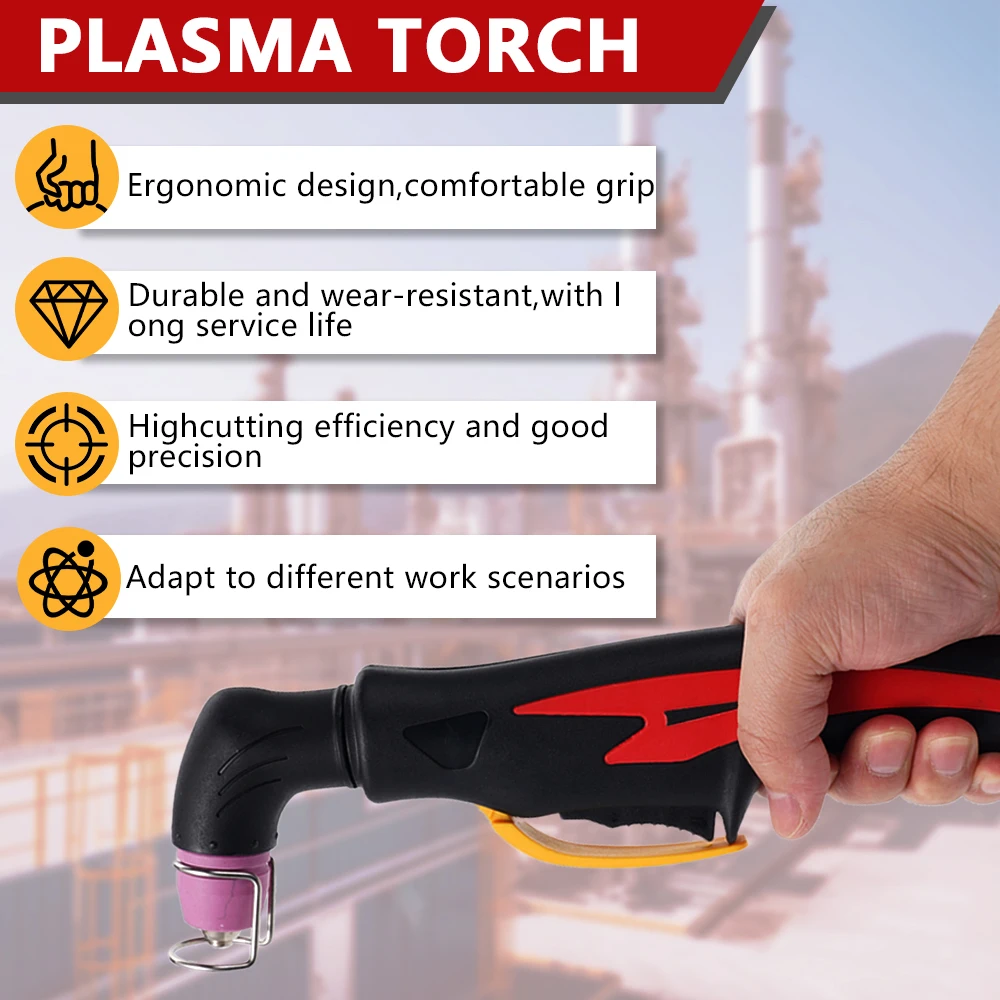 Plasma Cutting Torch AG60 SG55 ABS Brass Copper Non‑Contact 60A Unassembled Gun For LGK CUT Series Metal Cutting Application