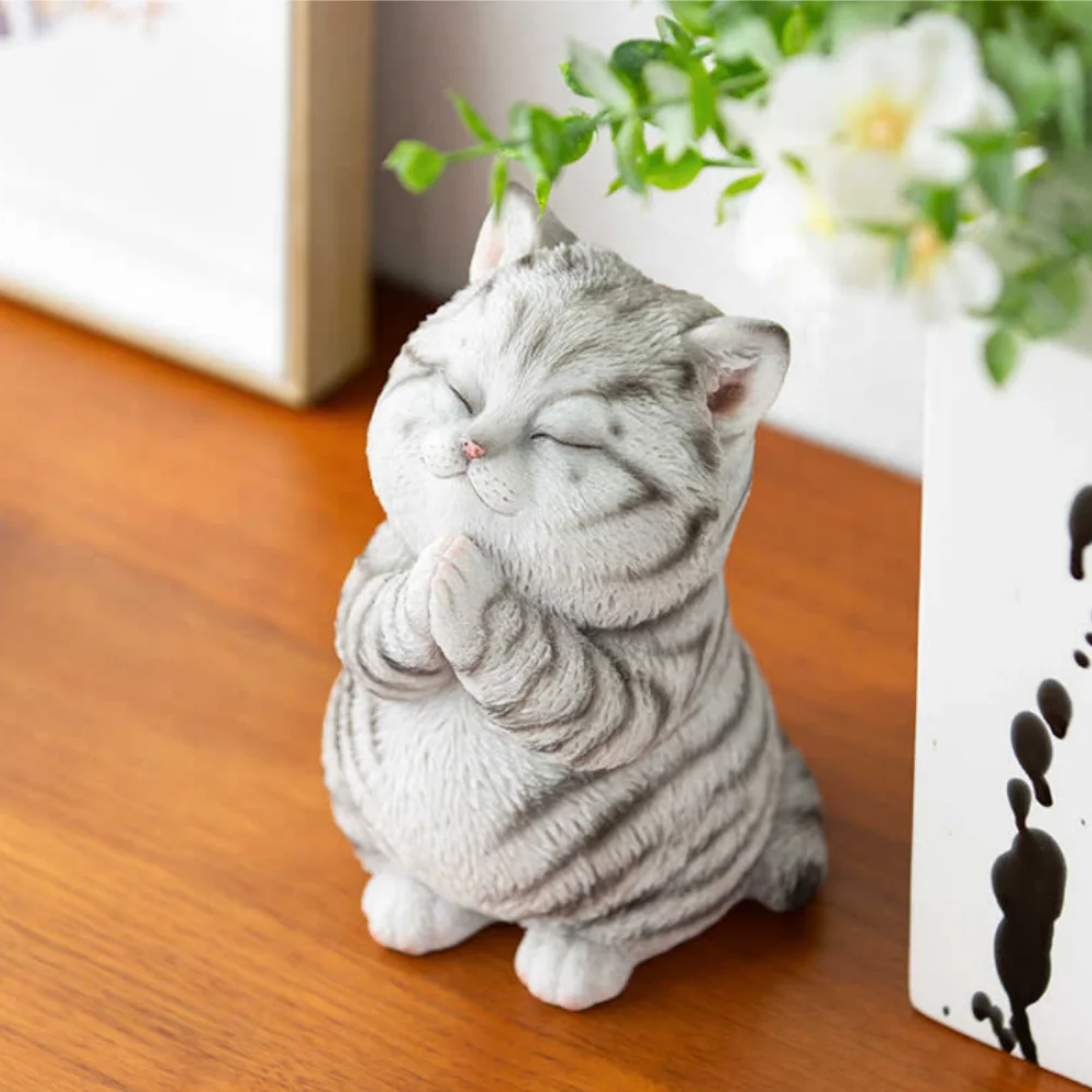 Creative Simulation Wishing Cat Ornament Desktop Living Room Home Decoration Decoration Confession Gift Handmade Gift