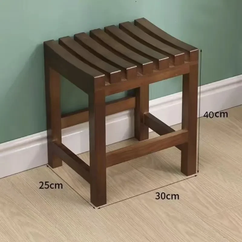 Solid Wood Low Stool Bathroom Bath Seat for Elderly Pregnant Women Durable Shoe Changing Bench Sofa Footrest Home Use