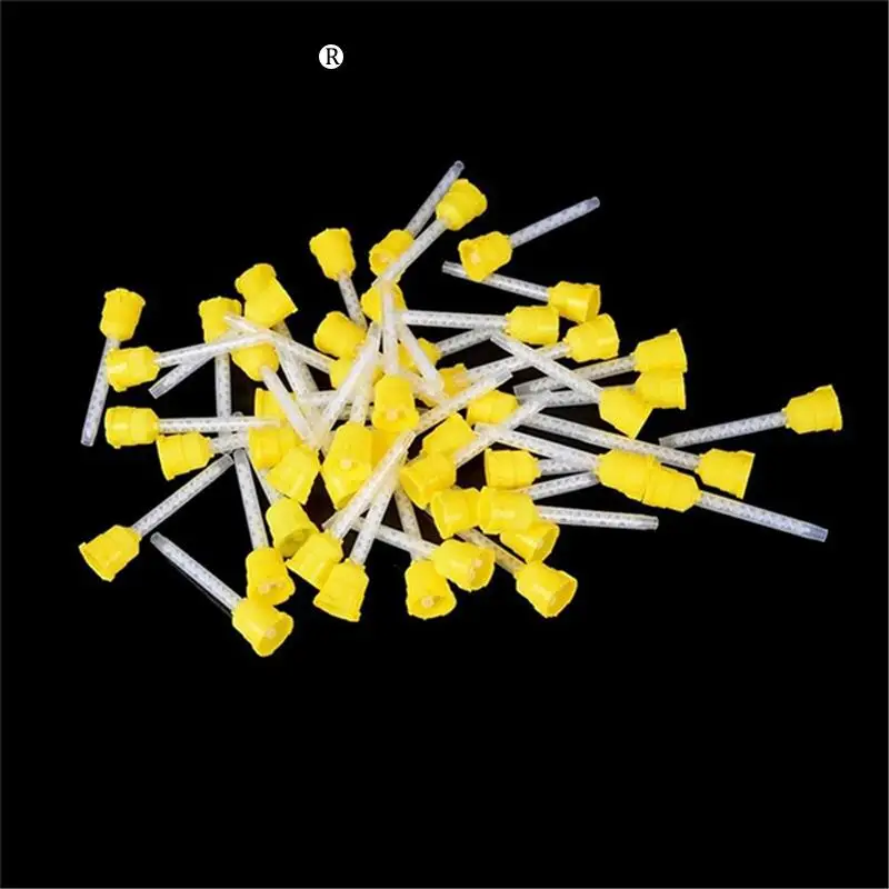 500pcs 1:1Dental Materials Dentistry Silicone Rubber Gun Conveying Mixing Head 3.5Mm Disposable Silicone Rubber Mixing Head