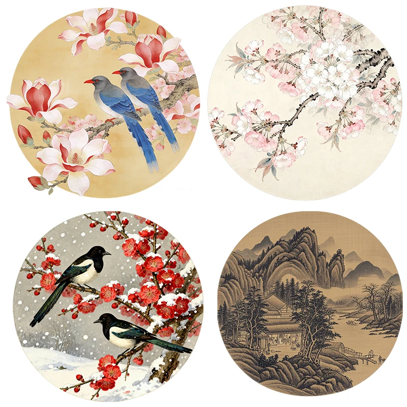 Three Ratels CEE76 Elegant ink wash flower and bird art wall stickers for home decoration bathroom decals for waterproofing