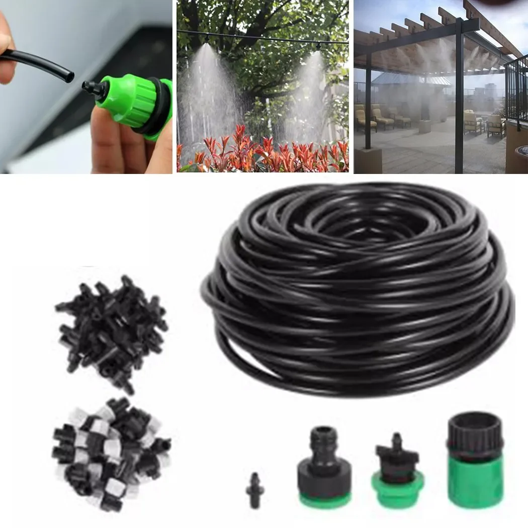 

20M Cooling Spray System Nozzle Automatic Watering Device Mist Pump Cooling PVC Gardening Tools Accessories