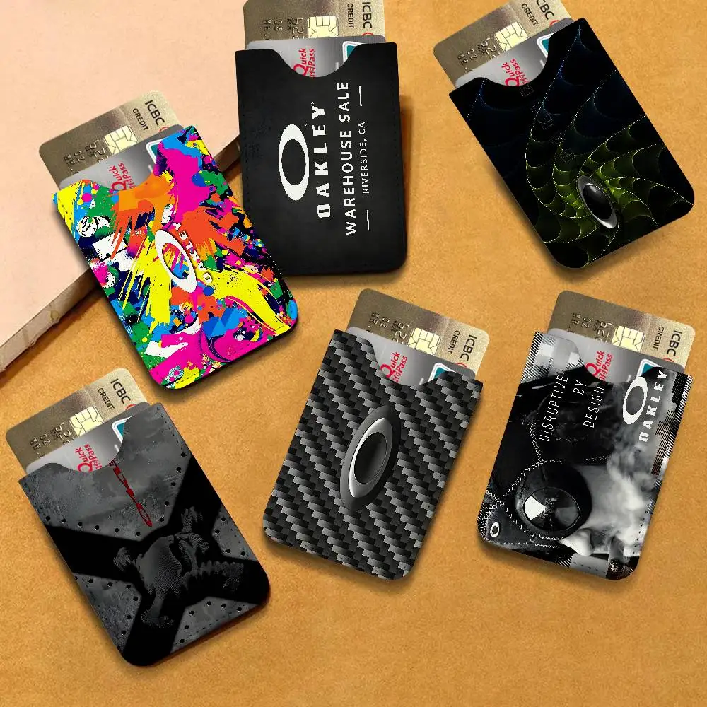 O-Oakleys logo PU Leather Slim Credit Card ID Card Organizer Portable Business Card Case for Daily Outdoor Carry