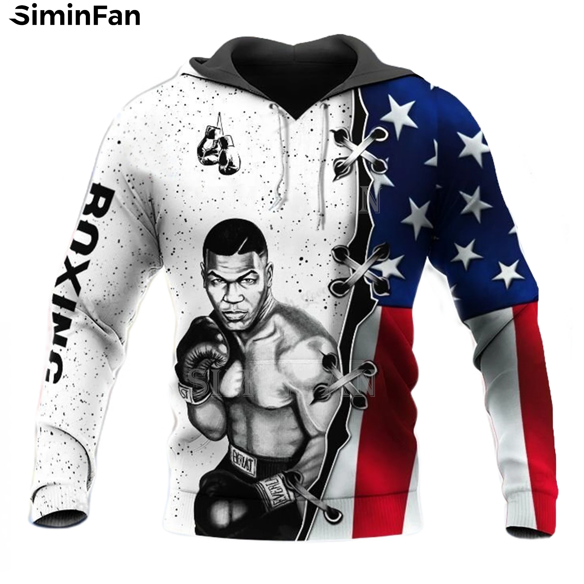 

Boxing American Flag 3D Printed Mens Hoodies Zipper Jacket Hooded Pullovers Unisex Casual Sweatshirt Autumn Tracksuit Women Coat