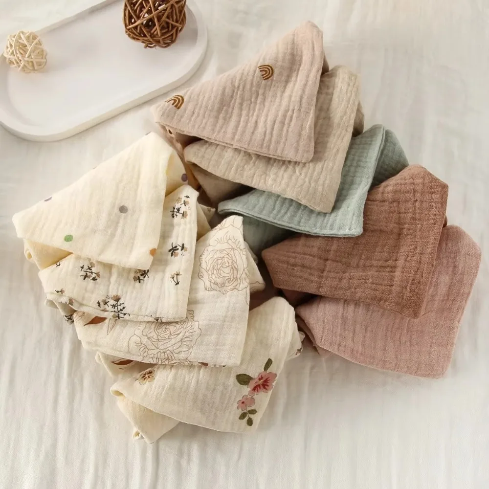 

3/5Pcs High Quality 6-Layer Pure Cotton Cotton Washcloth Absorbent Gauze Cotton Newborn Burp Cloth Soft Towels Square Towels