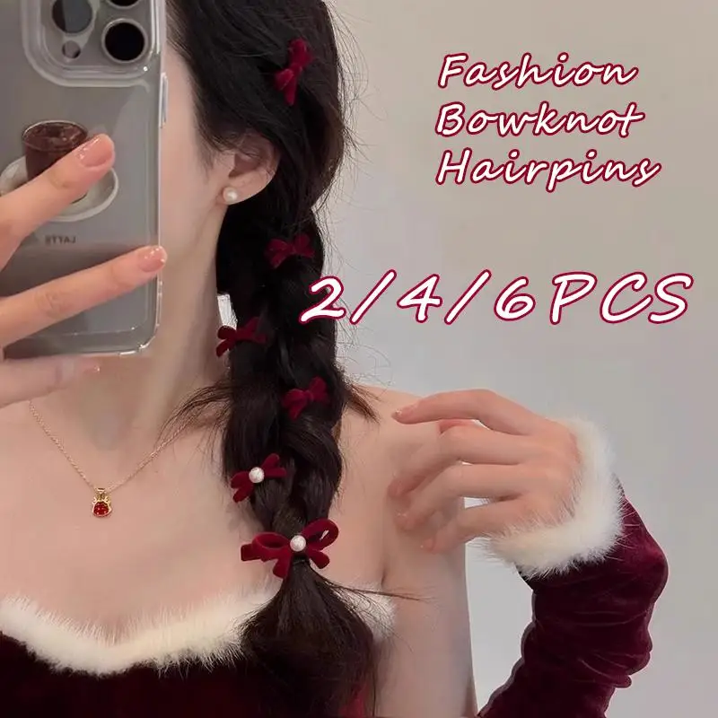 2/4/6 Uds. Pinza Para El Pelo Con Lazo Rojo De Año Nuevo, Pinza Para El Pelo Pequeña Bb, Pasadores Para Mujer, Accesorios Para El Cabello Con Flequillo, Regalos De Navidad Para El Día De San Valentín — -40%, $0.21 Coupon, from $0.32 – 40% descuento – €0.32