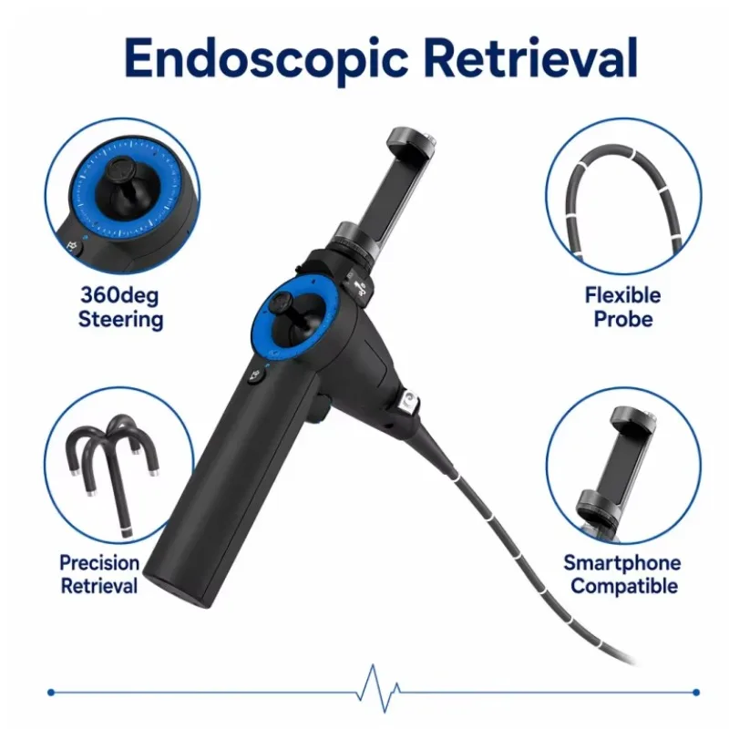 Flexible Veterinary Rhinoscope Endoscope HD Display 360 Steering Control for Dog Cat Nasal Cavity Checking Tasks