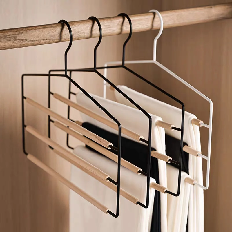 

3 Layers Iron Trouser Racks,Multi-layer Non-traced Hanging Pants Hangers for Closet Organizer,Multifunctional Clothing Rack