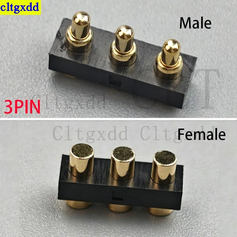 Cltgxdd 5piece 2/3/4 pin male and female Pogopin connectors, battery spring loaded contacts, SMD DIP pins, PCB 2.54mm spacing fo