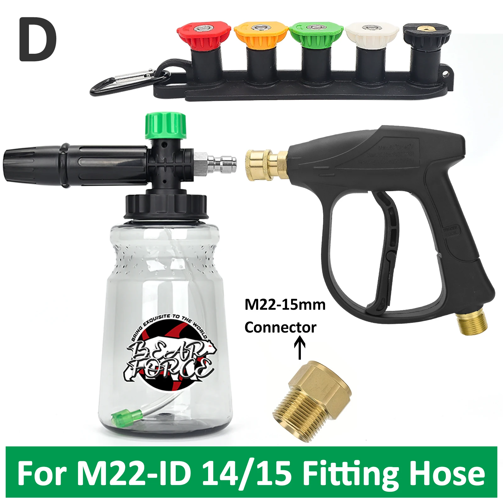 Hogedrukreiniger Waterpistool Kit voor Car Cleaning Slang Connector Voor Karcher Nilfisk Parkside Bosch Quick Connector Nozzles