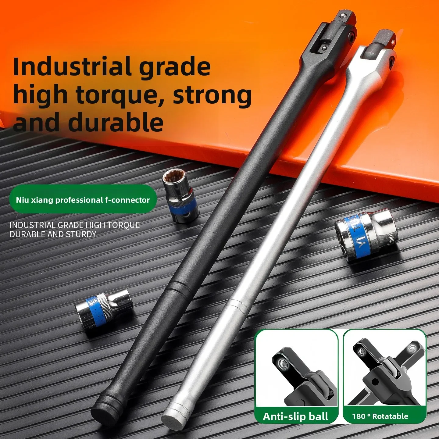 Multifunctional Double 1/2-3/8F Type Socket Wrench, Extended Labor-saving Universal Afterburner F Type Socket Wrench