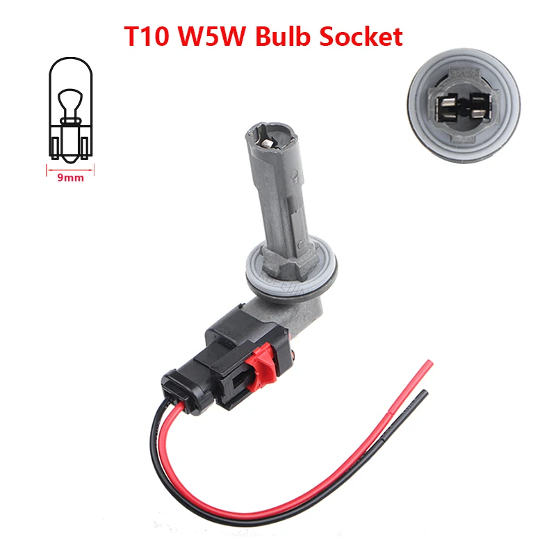 

1x автомобильный светильник T10 W5W адаптер держателя лампы с 2 проводами, аксессуары для разъема