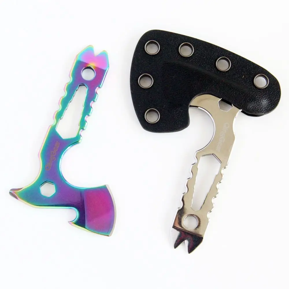 

Outdoor Camping Portable Pocket Axe EDC Mini Flying Axe Multifunctional Axe with Leather Case