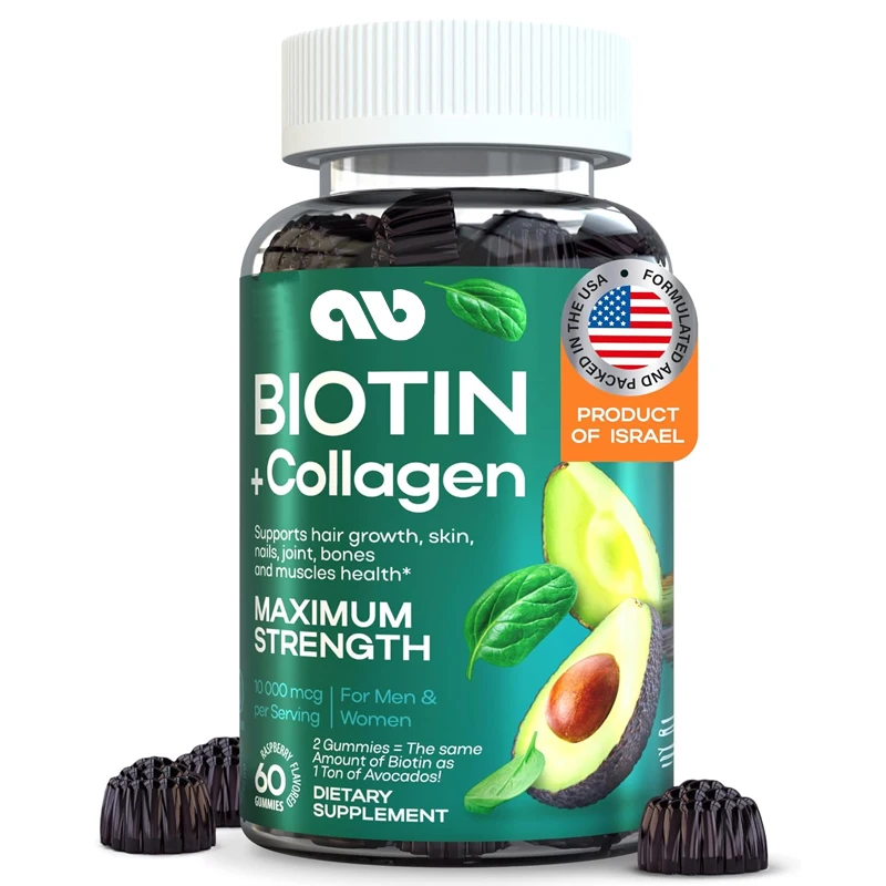 Biotin 10000mcg - Promotes hair growth, healthy skin and nails - Non GMO and gluten free biotin vitamins -60 capsules