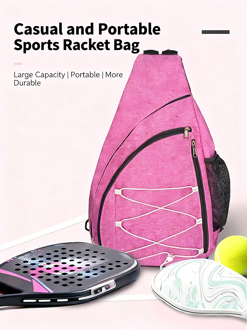 

2025 New Padel Tennis Pickleball Backpack Women Adjustable Crossbody Lightweight Paddle Bag with Multiple Compartments