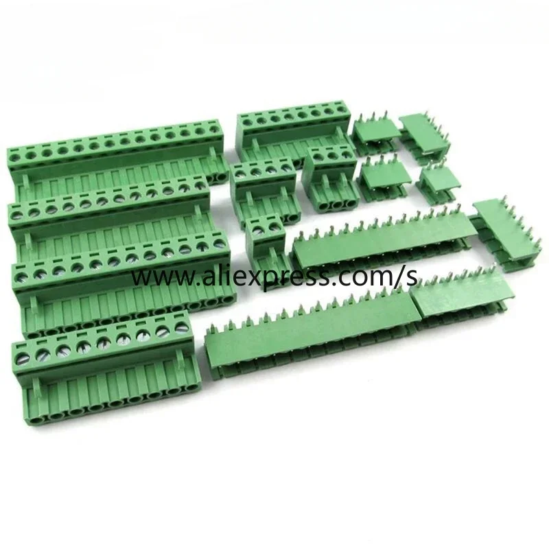 2ets 2EDG 5.08MM Pitch PCB Pluggable Terminal Block Connector 2/3/4/5/6/7/8P Curved Needle KF2EDGK 5.08mm