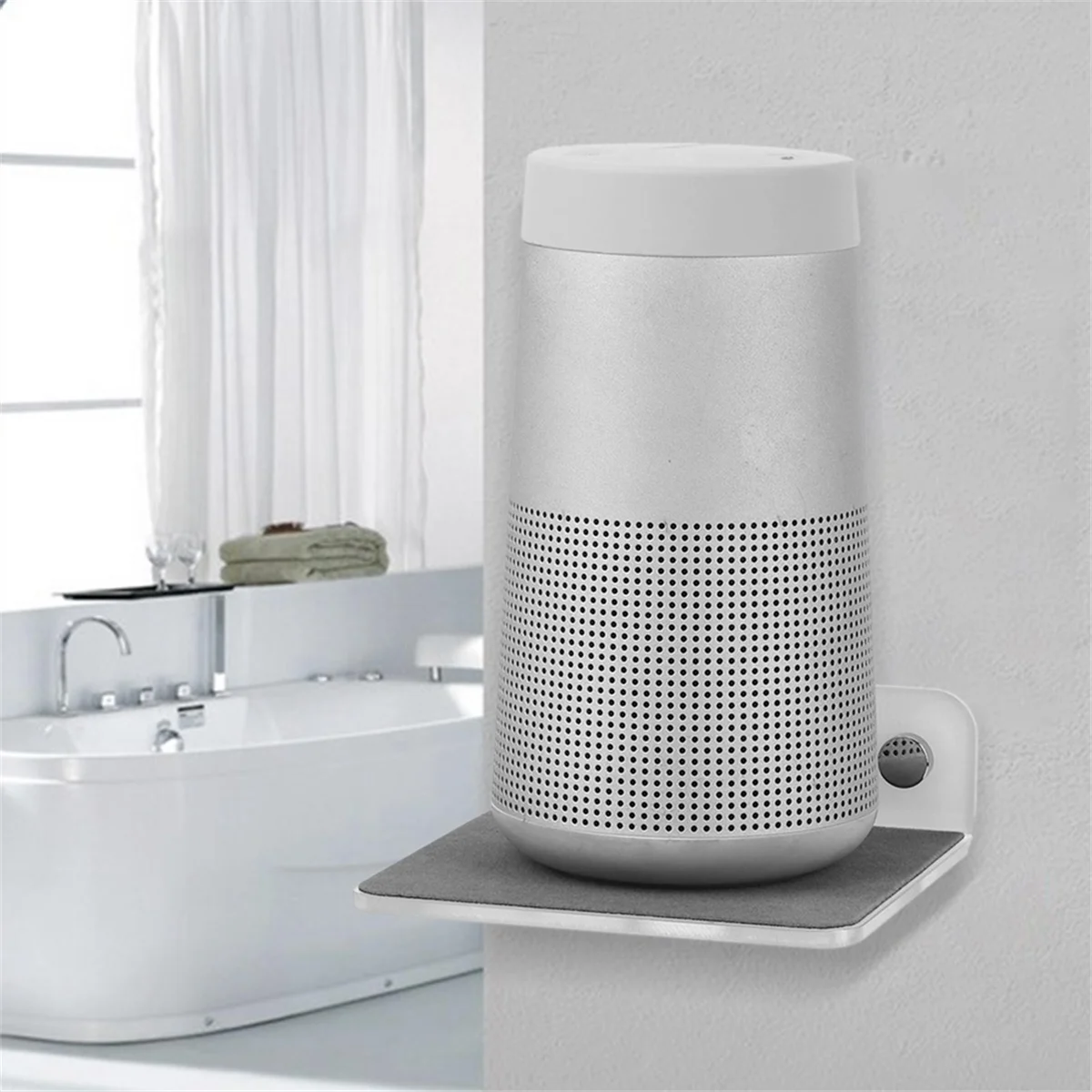 Soporte montado en la pared Altavoz portátil multifuncional Estante de pared para cámara web Teléfonos celulares Enrutador Altavoz Blanco