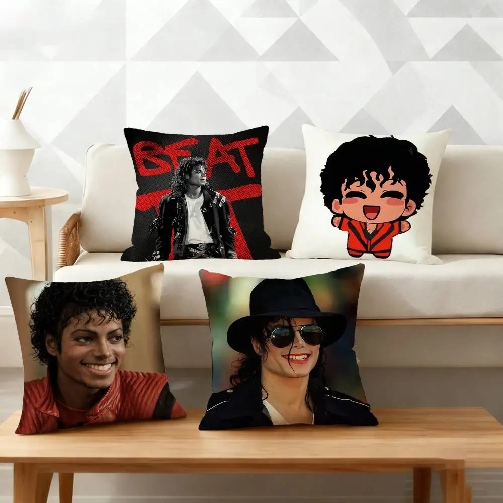 M-Michael Jackson Tinplate Pillow Case for Sofa Living Room Home office Decor Protective Cover