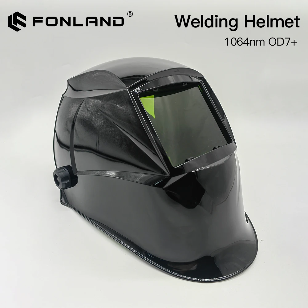 Fonland 90*110mm Laser Safety Helmet VLT 34% Welding Helmet OD7+ 900-1100nm Soldering Mask for Fiber Laser Marking Cutting