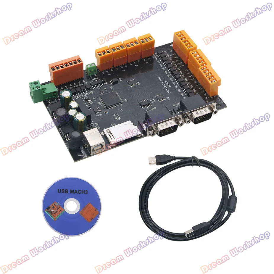 Placa controladora USB CNC de 4 y 9 ejes, placa controladora USB de 100KHz, Cable USB compatible con operación sin conexión