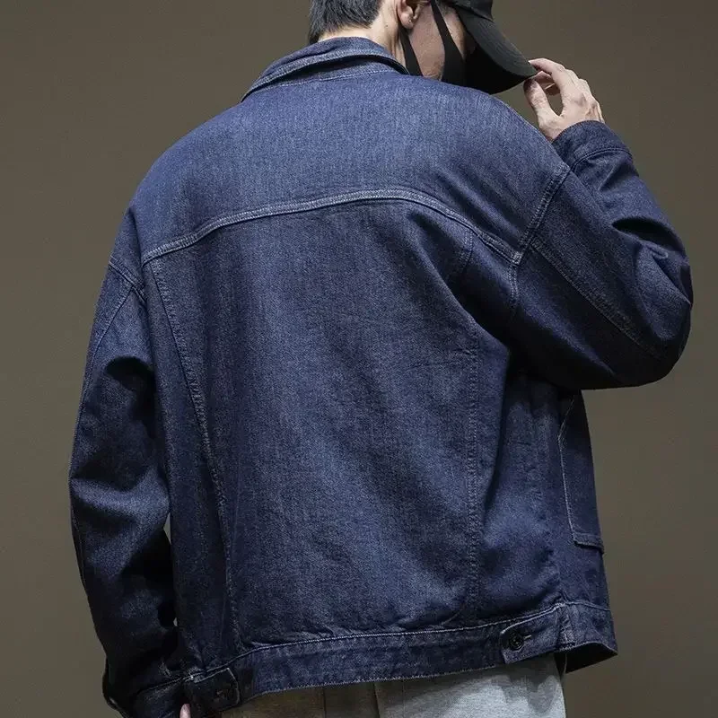 Jeans Coat For Men Motorcycle Denim Jackets Man Biker Cargo Wide Sleeves Winter Oversize Low Cost Price Korean Style 2024 Y2k G