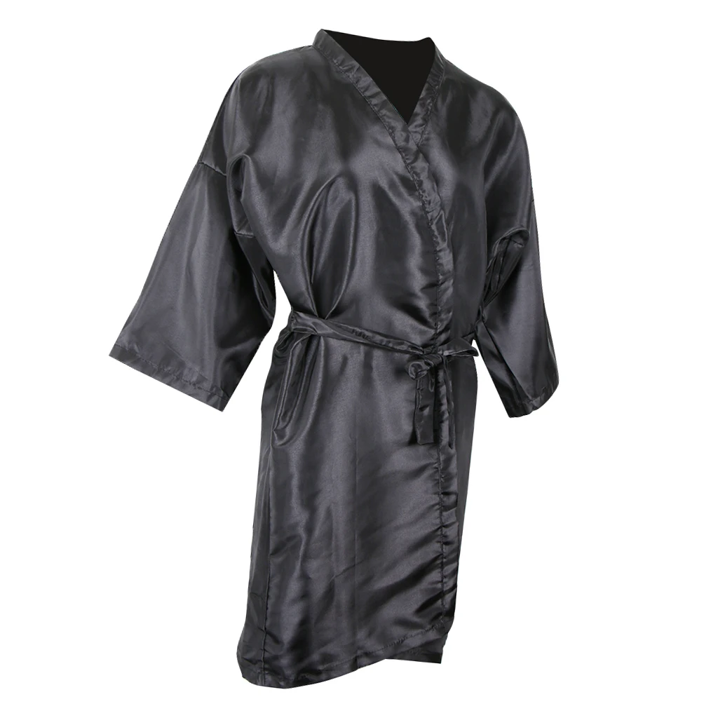 Waterproof Haircut Salon Hair Coloring Dyeing Kimono Cape Gown Cloth Black