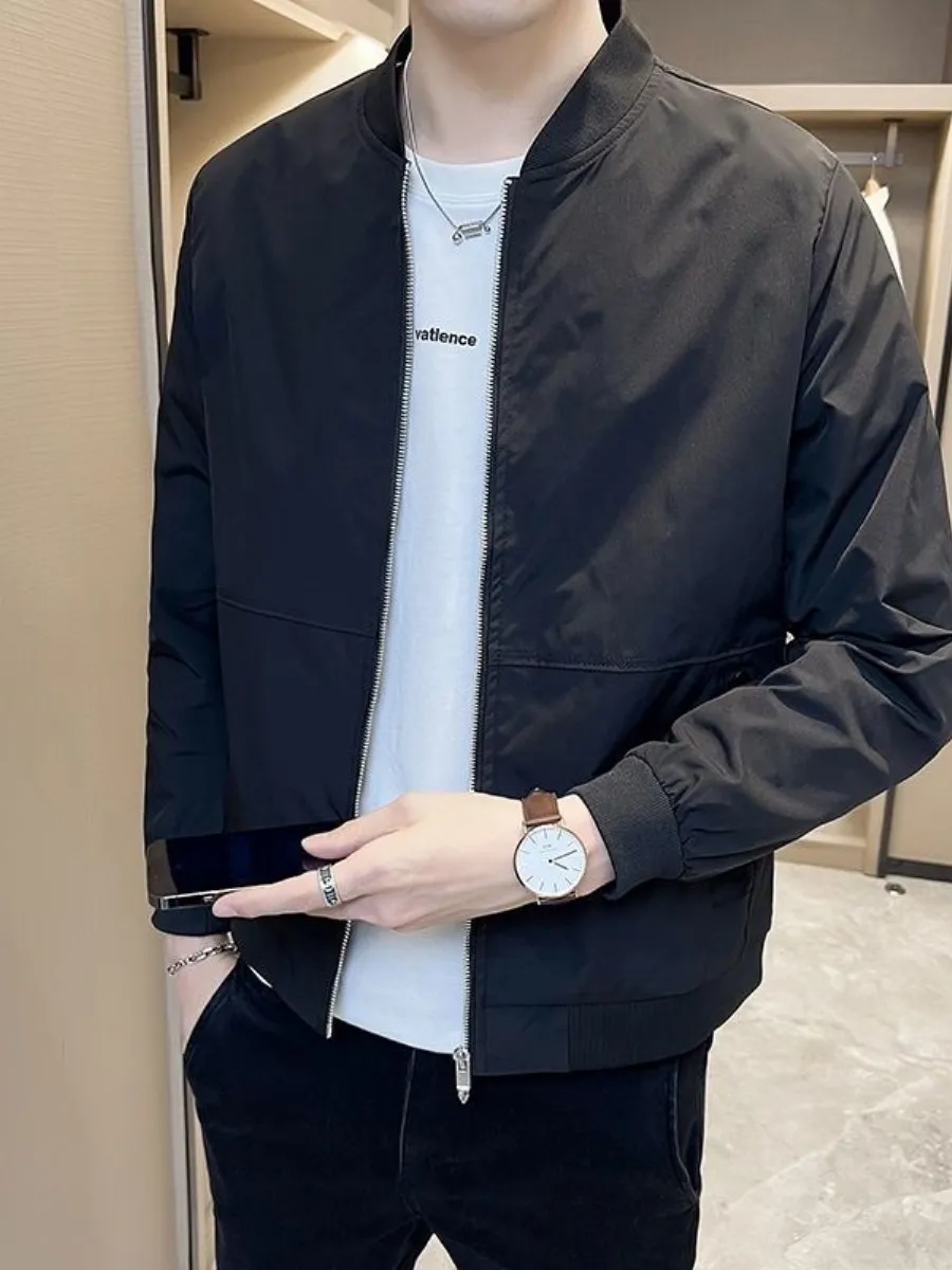 

Мужская бейсбольная куртка весна-осень, новая корейская версия, повседневная рабочая одежда, модная верхняя одежда, дышащая, с V-образным вырезом, приталенный крой