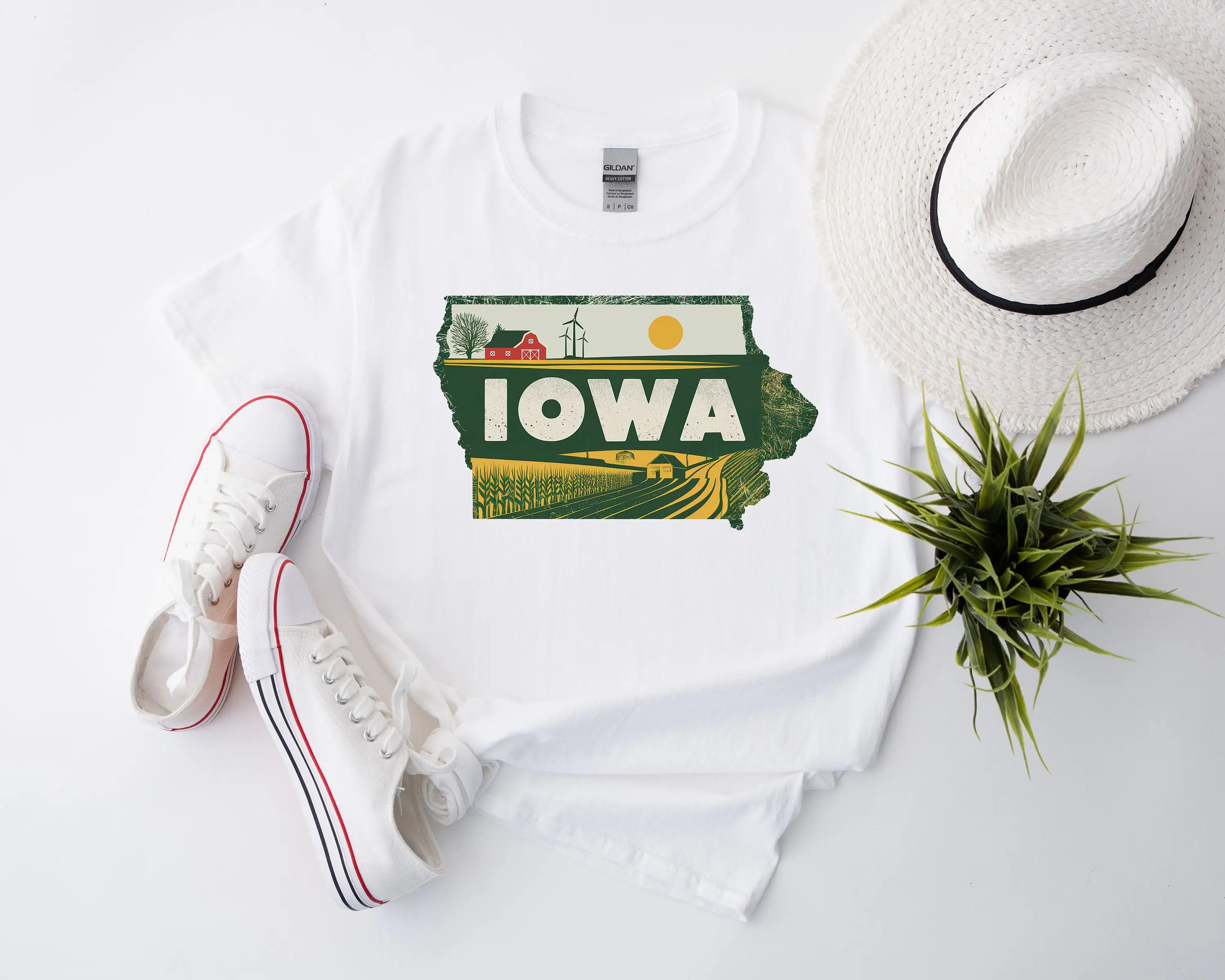 

Retro State Of Iowa T Shirt Lover Family Trip Travel