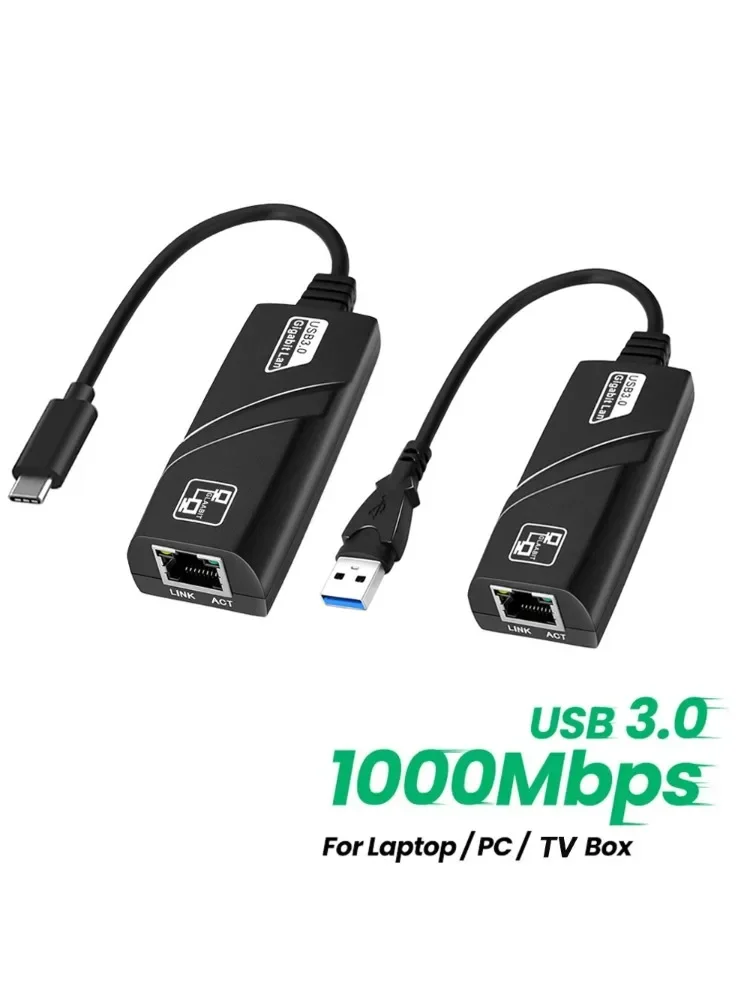 10/100/1000Mbps USB 3.0 Bedrade Netwerkkaart USB naar RJ45 Type C naar RJ45 LAN Ethernet Adapter voor PC Macbook Windows Laptop - afbeelding 2