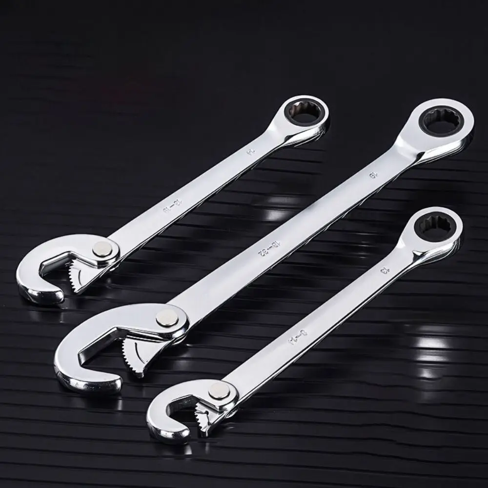 

Multifunction 72-Tooth Ratchet Wrench Labor Saving Double Headed Open End Wrench Steel Large Opening Repair Tools Home