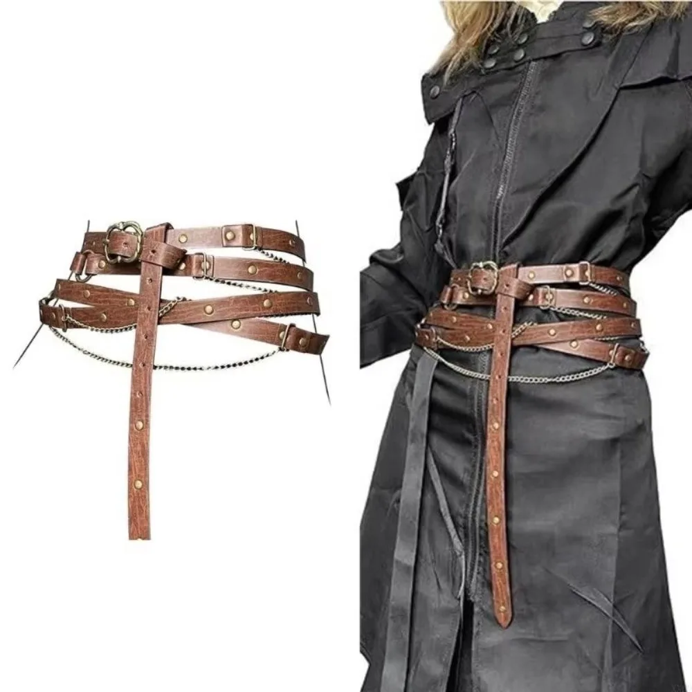 جديد أحزمة الخصر قابل للتعديل فو الجلود DIY حزام على شكل سلسلة دبوس معدني مشبك فستان البدلة حزام الجينز رقيقة